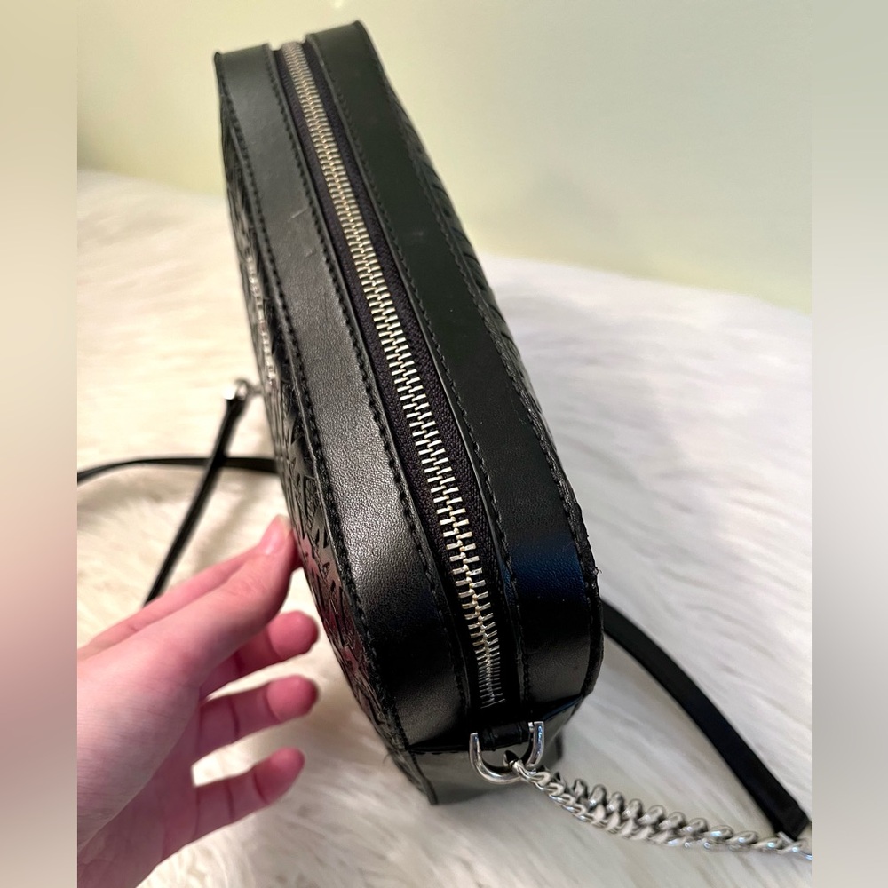 Michael Kors Jet Set Embossed Black Crossbody Bag - Picture 5 of 8